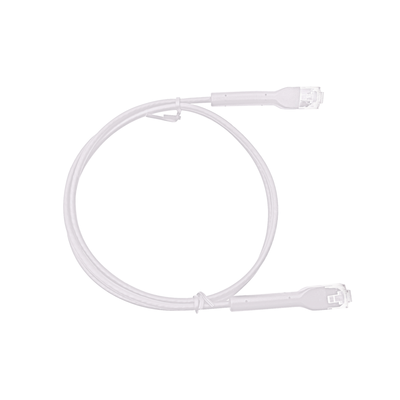 Mini Patch Cord Cat6 Ultra Slim 5 m Blanco – Ahorra Espacio sin Organizadores, con Bota Flexible