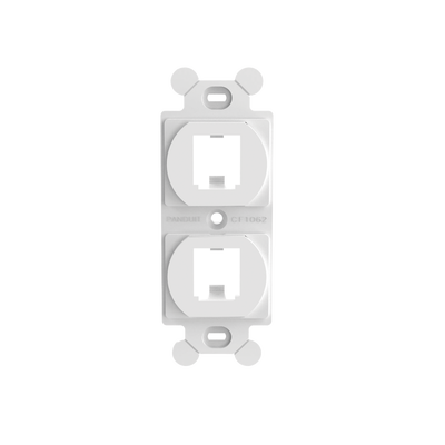 Marco de Módulo Dúplex, Para Placas Frontales Estándar NEMA 106, Acepta 2 Módulos Mini-Com, Color Blanco