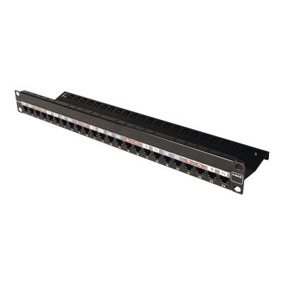 Patch Panel Z-MAX, de 24 puertos, Modular (vacío), Plano, 1UR
