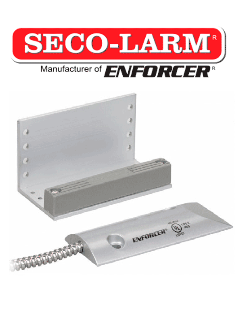 Seco-Larm SM226L3Q - Contacto Magnético metálico para cortina con bucle  N.A. y N.C. (overhead) Compatible paneles DSC / RISCO / BOSCH