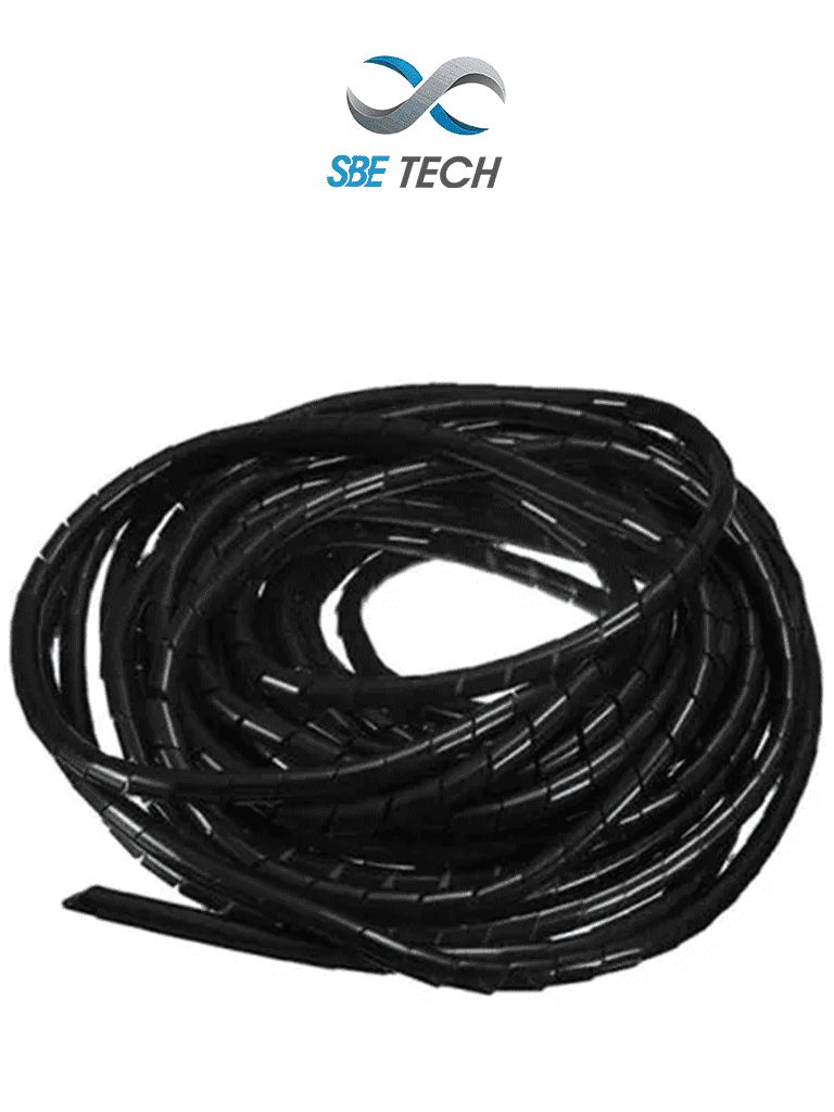 SBETECH SBEESPN6 - Organizador de cables espiral, negro, 1/4", 10 metros, en rollo