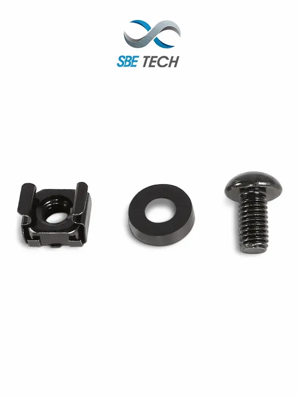 SBETECH JTE1224- Juego de tuerca enjaulada y tornillo con 50 piezas, tornillos 12-24, para montaje de equipos en gabinete