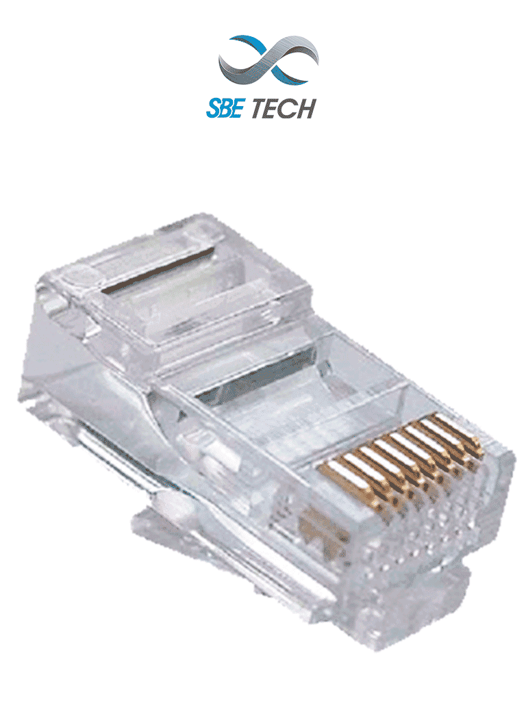 SBETECH 24018P8C - Plug RJ45 8 posiciones 50 micras de Oro CAT5e (50 pza)