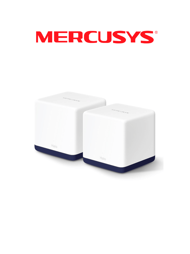 MERCUSYS HALO H50G(2-PACK) - Sistema Wi-Fi Mesh AC1900 para todo el hogar con red unificada, roaming continuo, cobertura completa, doble banda Wi-Fi de 1.9 Gbps, control sencillo mediante aplicación y puertos Gigabit completos.