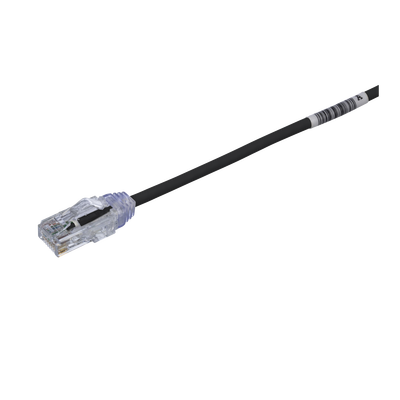 Cable de Parcheo TX6, UTP Cat6, Diámetro Reducido (28AWG), Color Negro, 0.5 m