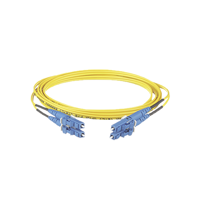 Jumper de Fibra Optica Monomodo 9/125 OS2, LC-LC Duplex, OFNR (Riser), Color Amarillo, 7 Metros