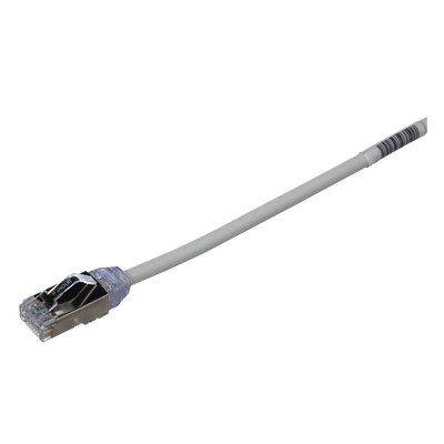 Patch Cord Cat6A, Diametro Reducido 28 AWG, Blindado S/FTP, CM/LS0H, 2 m, Color Gris