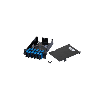 Placa Acopladora de Fibra Óptica FAP, Con 12 Pigtails y 6 Conectores SC Duplex (12 Fibras), Para Fibra Monomodo OS1/OS2, Color Azul