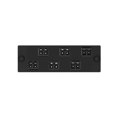 Placa Acopladora de Fibra Optica FAP, Con 6 Conectores LC Duplex (12 Fibras), Para Fibra Multimodo OM3/OM4, Color Negro