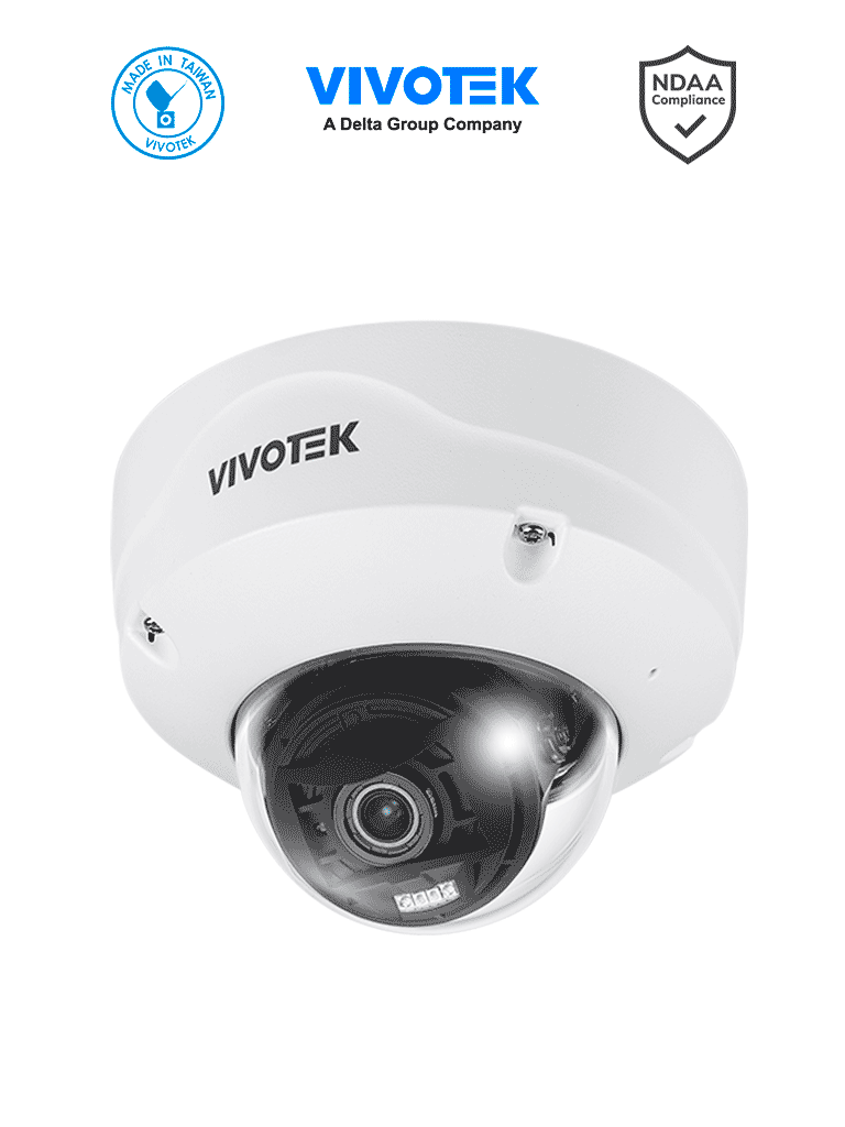 VIVOTEK FD9387-FR-V3 - Cámara IP domo exterior antivandálica 5 MP, reconocimiento facial integrado, lente varifocal motorizado 7-22mm, WDR Pro, Smart IR II 50m, ciberseguridad Trend Micro, Protección IP67/IK10, NEMA 4X