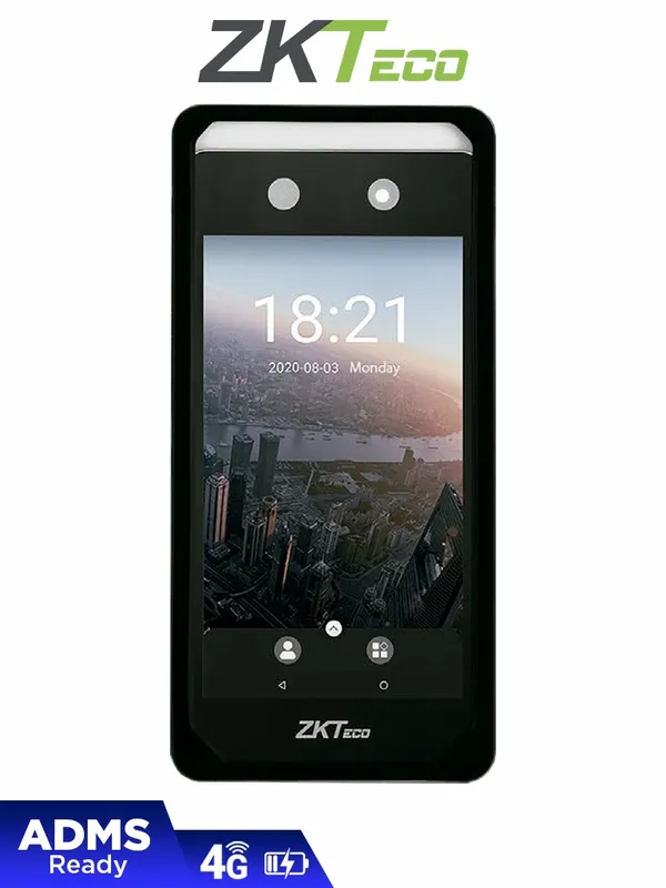 ZKTECO Horus-E1 - Control de Asistencia Visible Light con Autenticación Facial (6000 Rostros), Registro de 100,000 Eventos, Batería de Respaldo, Conectividad Wifi y Chip 4G