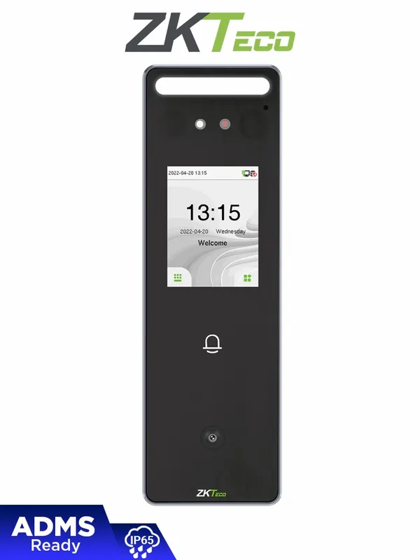 ZKTECO SpeedFaceV3LQR - Control de Acceso y Asistencia Visible Light con Autenticación Facial (500 Rostros), Lectura de QR (3000 Códigos), Registro de 200,000 Eventos, IP65 y Conectividad TCP/IP