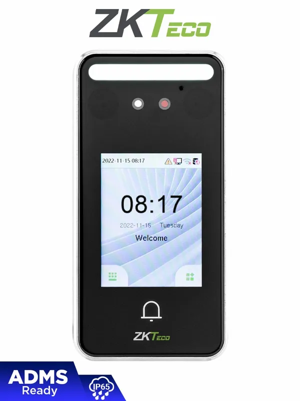 ZKTECO SpeedFaceV3LITE - Control de Acceso y Asistencia Visible Light con Autenticación Facial (500 Rostros), Tarjeta ID 125 KHz (3000), Registro de 200,000 Eventos, IP65 y Conectividad TCP/IP