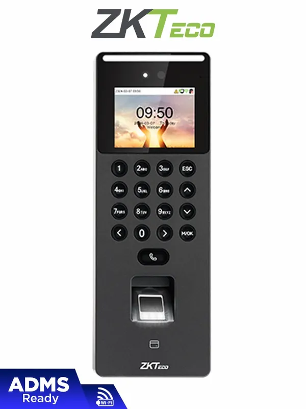 ZKTECO SenseFace2A - Control de Acceso y Asistencia Visible Light con Autenticación Facial (1500 Rostros), Huella Digital BioID (3000), Tarjeta ID 125 KHz (3000), Registro de 150,000 Eventos, Conectividad TCP/IP y WiFi    / ZKBio Zlink