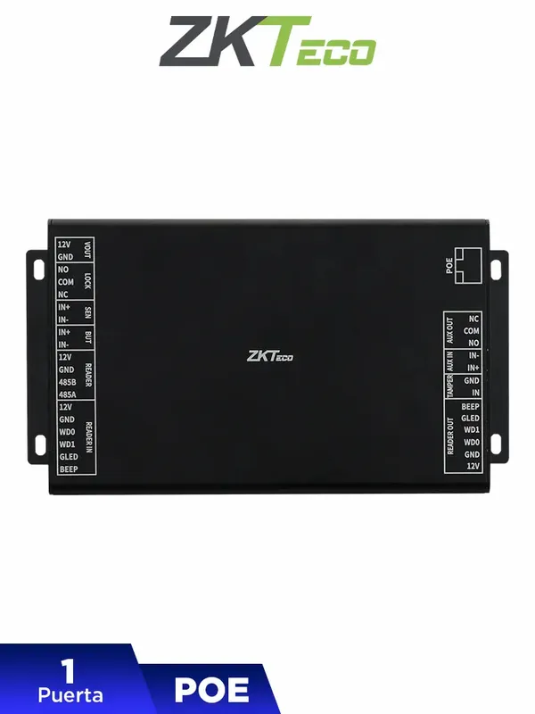 ZKTECO DE10 - Unidad de Control de acceso para controlar 1 puerta por medio de PoE  /  Compatible con panel InbioPC800 /