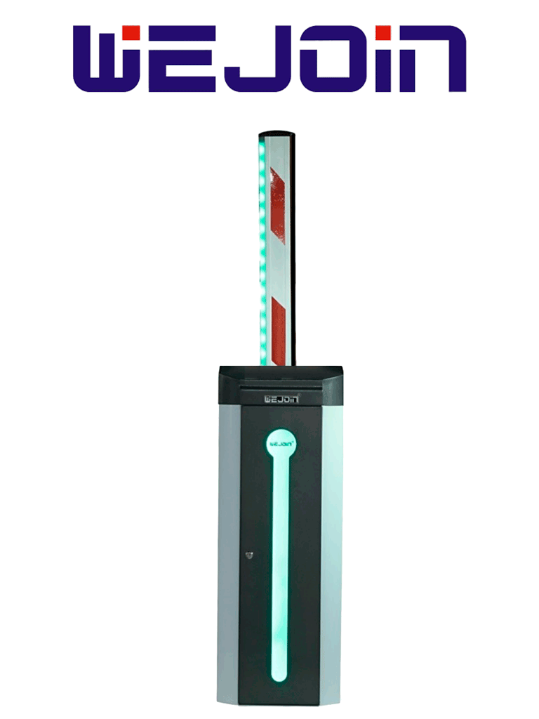 WEJOIN WJCB120VIL34LED - Barrera Vehicular Izquierda con Led / Alto flujo / Motor 24 VDC / Brazo Rectangular de 4 Metros / Velocidad 3 Segundos / Dirección Ajustable