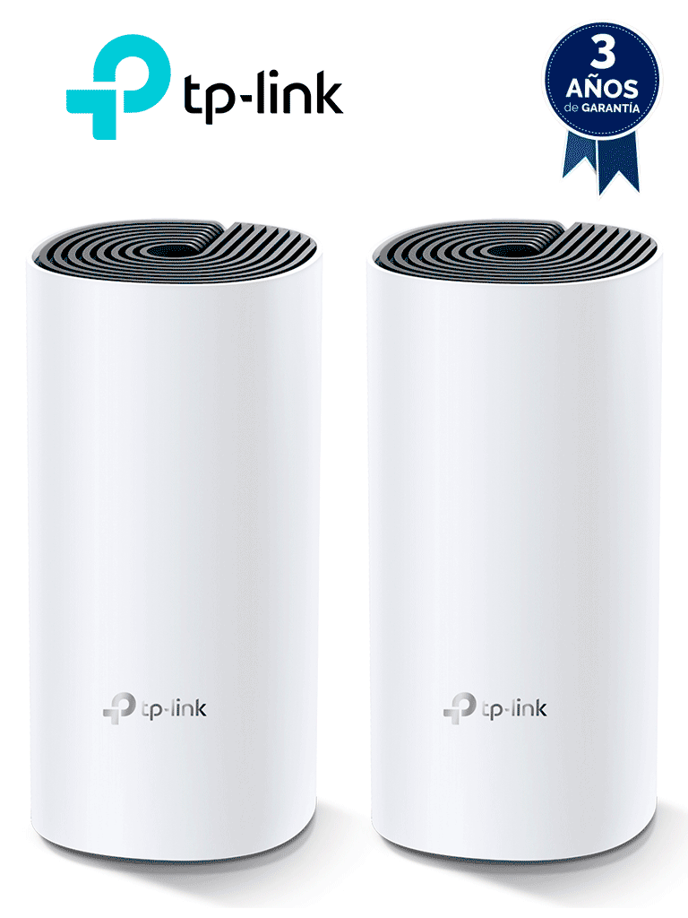 TP-LINK Deco M4(2-pack) -  Kit de 2 routers inalámbricos MESH para interior y hogar de doble banda Wi-Fi 5 AC1200 Mbps, con 2 puertos Gigabit WAN/LAN, 2 antenas internas y administración mediante la app Deco (iOS, Android). (2 piezas)