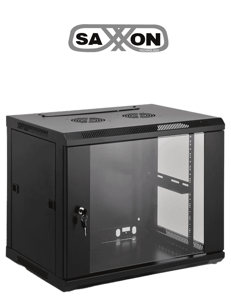 SAXXON SA640601 - Gabinete de pared de 6 UR, fijo, con capacidad de carga de 60 Kg. Dimensiones 60x45x37cm, de acero.
