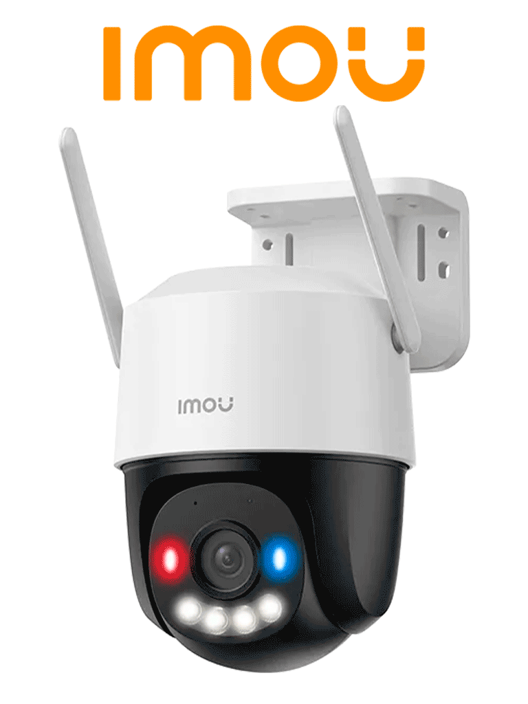 IMOU Cruiser SC 3MP (IPC-K7FN-3H0WE) - Cámara IP PT de 3 Megapíxeles/ Wifi/ Full Color/Disuasión activa luces Rojo-Azul/ Audio 2 Vías/ 30 Metros Visión Nocturna/ Sirena de 110 dB/ Smart tracking/ Ranura para MicroSD/ IP66/
