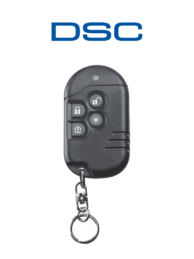 DSC PG9939 - Llavero de 4 botones programables Inalámbrico Power G con una quinta función compatibles con NEO, PRO, Qolsys e IoTega