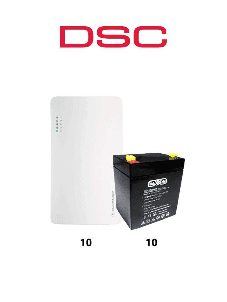 DSC SEM300 10 PACK - Paquete de 10 Comunicadores SEM300  Comunicador Dual, SIM/ IP para PowerSeries de Alarm.com , 10 baterías 12V 4.5Ah CBAT45AH