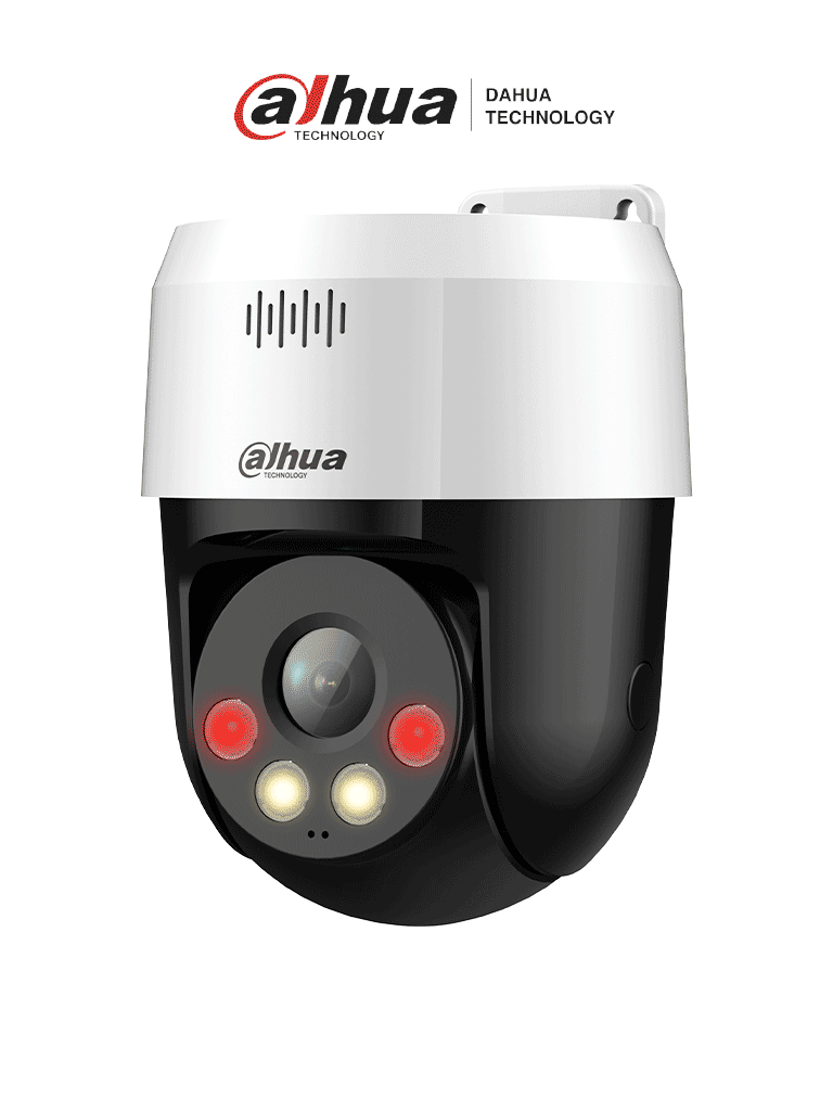DAHUA DH-SD2A500NB-GNY-A-PV-0400 Cámara IP PT de 5MP / Full Color/ Disuasión activa/ Iluminador dual inteligente/ 30m de IR y luz visible/ audio bidireccional/ detección de humanos/ ranura MicroSD/ IP66 y PoE.