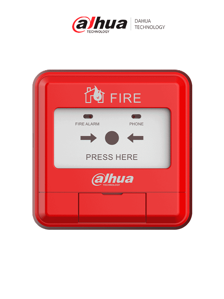 DAHUA WISUALARM HY-1200 - Estacion Manual de Alarma de Emergencia Direccionable/  2 Hilos sin Polaridad/ Cumple con Norma EN54-11/ Saida Independiente Par de Contactos Normalmente Abiertos/