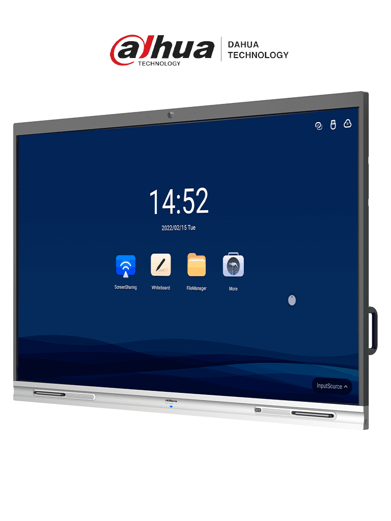 DAHUA LCH65-MC410-B-S2 - Pantalla Interactiva touch 4k de  65 Pulgadas con Android 14/ Cámara de 48 Megapixeles y bocinas integrada/ Ideal para Escuelas y Oficinas/ Brillo de 350 cd/m2/ Micrófono y Altavoces Integrados Case Metalico/Montaje a muro
