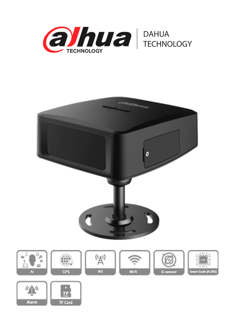 DAHUA DAE-CDMS8113-GFW -Camara para Tablero Vehicular de 1.3 Mp /Dashcam DSM 720p/ Campo de Vision 55°/ Micrófono y Altavoz Integrado/ 4G/ GPS/ WiFi/ Admite Camaras Moviles HDCVI Externas/Compatible con Mobile Center