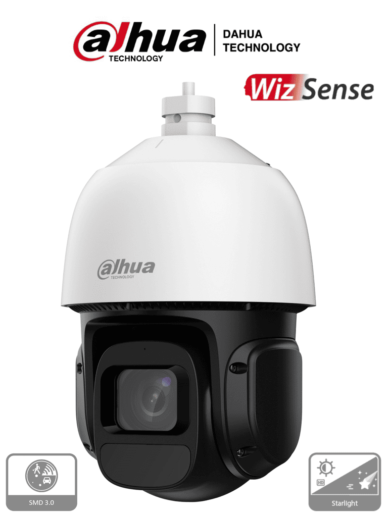 DAHUA SD3D216NB-GNY - Camara IP PTZ de 2 Megapixeles/ WizSense/ 16x de Zoom Optico/ 80 Metros de IR/ Detección de Vehiculos y Humanos/ SMD 3.0/ IP66/ Smart H.265+/ Ranura para MicroSD/ WDR Real de 120 dB/