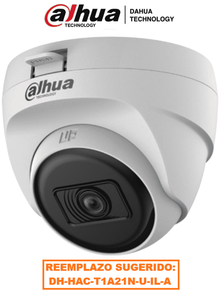 DAHUA HAC-T1A21N-U-28 - Cámara Domo de 2 Megapixeles/ Lente 2.8 mm / 100 Grados de Apertura/ Smart ir 25 Mts/ Uso Interior/ CVI/TVI/AHD/CBVS/