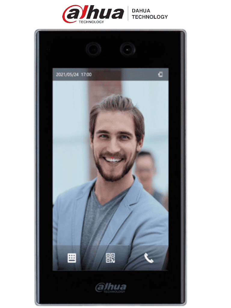 DAHUA ASI7213K-W - Control de Acceso y Asistencia Facial de 7 Pulgadas WiFi/ Reconocimiento de .3 a 3 Mts/ Hasta 6 Rostros al Mismo Tiempo/ 50,000 Usuarios, 100,00 Contraseñas/ Soporta Codigo QR/ Reproducción de Anuncios de Video o Imagen