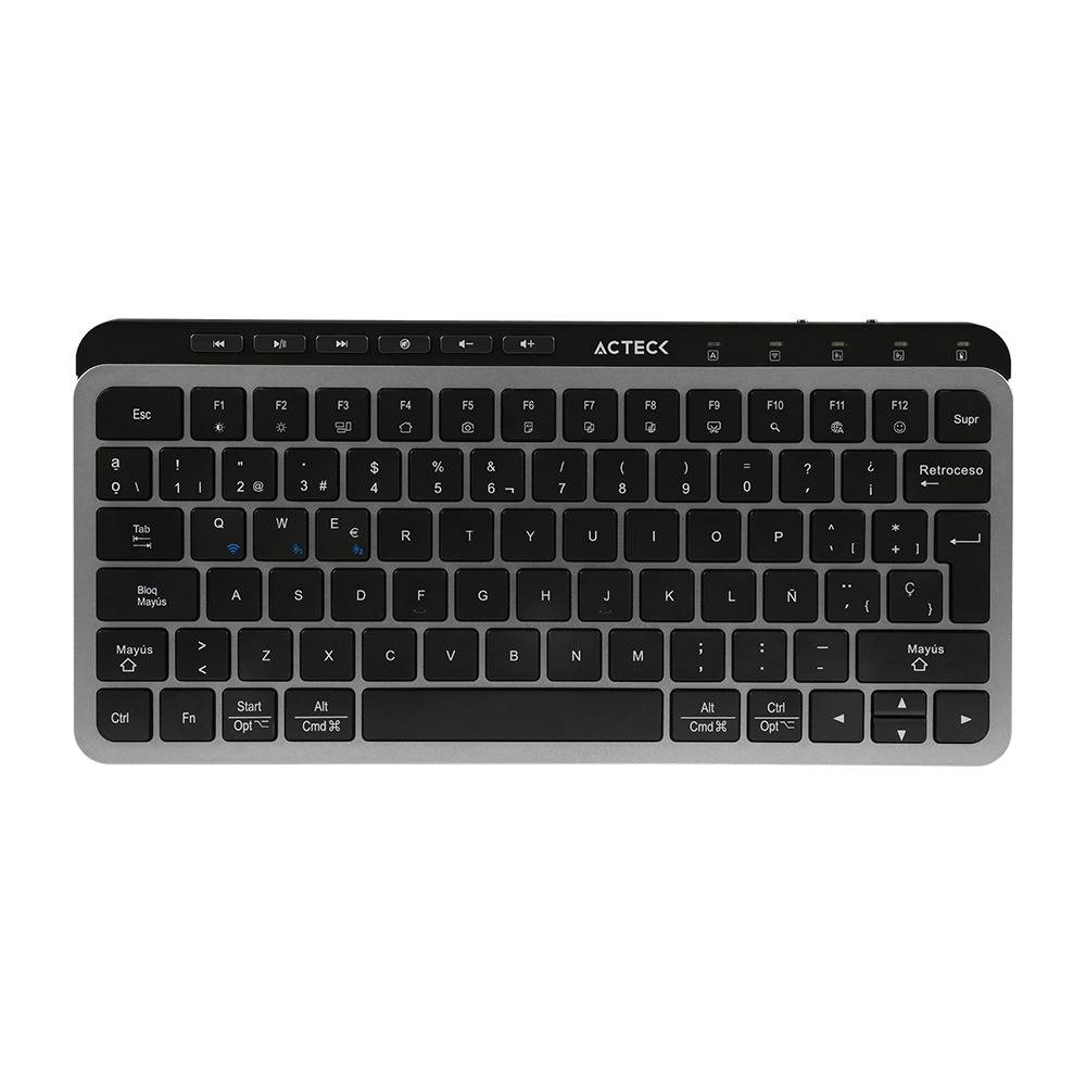 Teclado Inalámbrico 2.4hz Inspire Krea TI750 Acteck Elite Series Teclado Inalámbrico Dongle 2.4Mhz - Rango 10m, Bluetooth 5.1, USB A- USB C, 3 Dispositivos