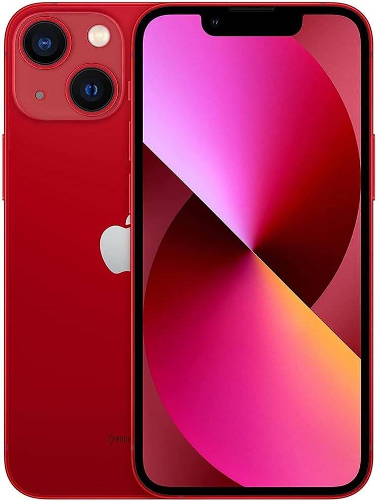 Apple iPhone 13 - 128 GB, Rojo - Totalmente Desbloqueado (Reacondicionado Grado A) Incluye Mica de Cristal templado 9D, Cable de Datos y Cargador de 20W