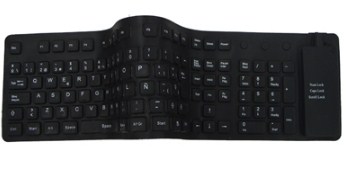 Teclado Flexible BROBOTIX - USB, Negro, Notebook/PC