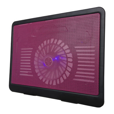 Base Enfriadora - Luz Led, Angulo Ajustable, 1 Hub USB, 9 a 15 Pulgadas, Negro-Rojo, BROBOTIX 044695R