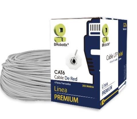 Bobina UTP - Cat6, 305 m, Interior, Gris, CCA, BROBOTIX 062435