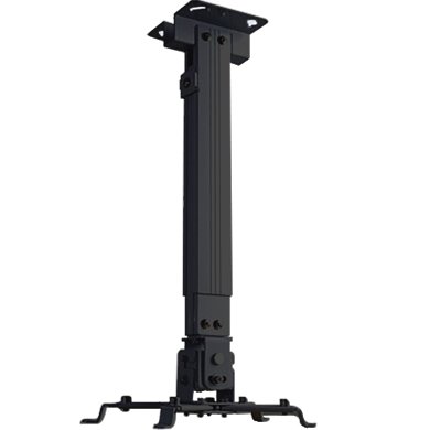 Soporte de Proyector Universal - para Techo ó Pared, Expandible de 43 a 63 cms, en Acero, con Resistencia de 10 Kg, Color Negro, BROBOTIX 573106N