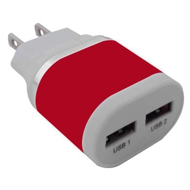 CARGADOR BROBOTIX BROBOTIX 2 PTS USB 161264R - Rojo, Pared, 5 V