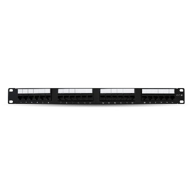 Panel de Parcheo CAT5e - 24 puertos RJ45, Montaje en Rack 1U, Negro, BROBOTIX 497448