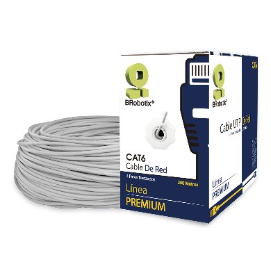 Bobina Cat 6 BROBOTIX 651190 - 200 mts, Gris, Interior, Cat6, CCA
