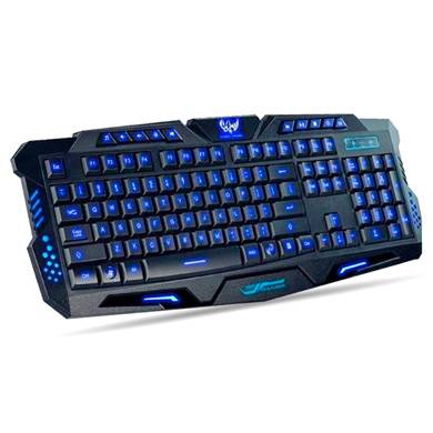 Teclado Iluminado - RGB, Ergonómico, Multimedia, Alámbrico USB, Negro (Inglés), 420028 BROBOTIX