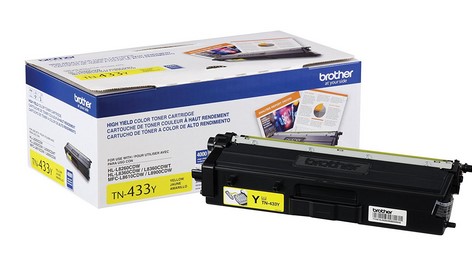Tóner Brother TN433Y amarillo - rendimiento apróximado 4, 000 páginas, compatible con MFCL8900CDW