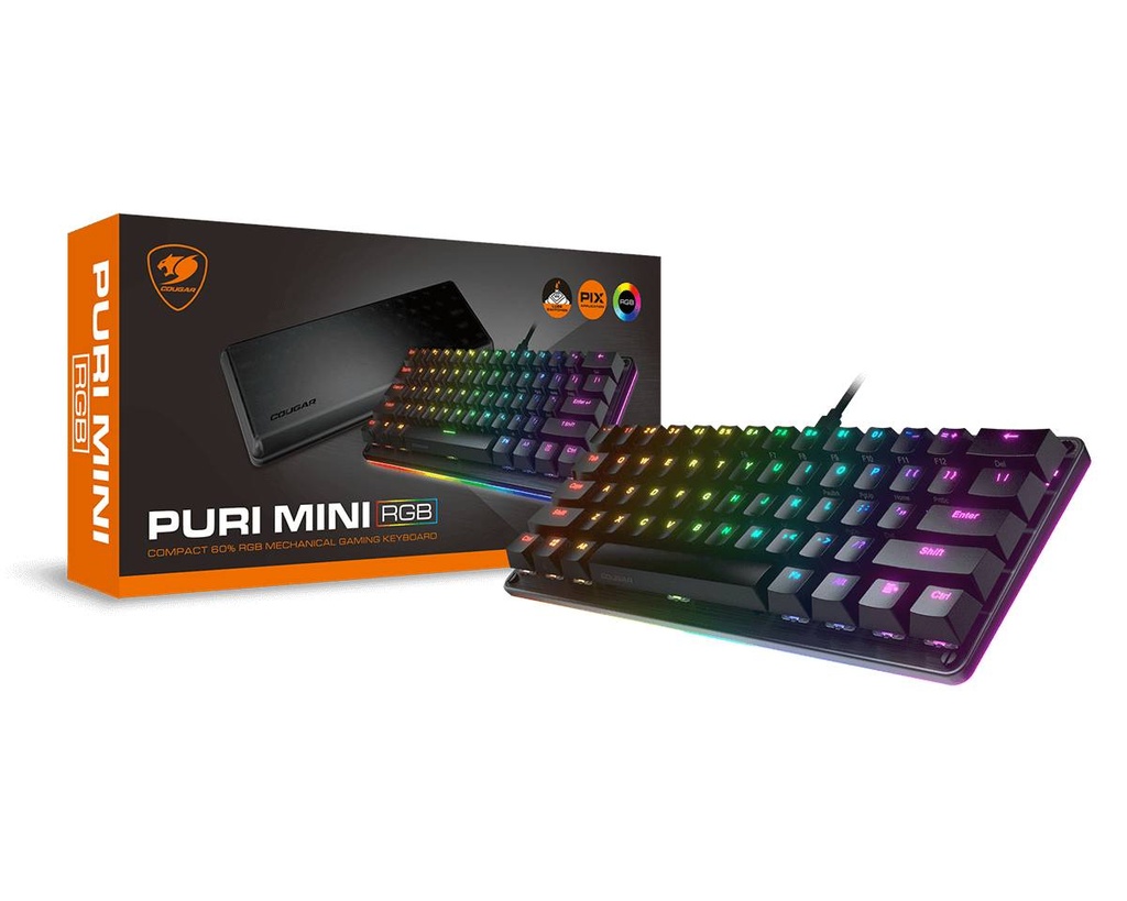 Teclado COUGAR PURI MINI MECANICO RGB (37PRMRM1MI.0002) Switches-Mecánico -