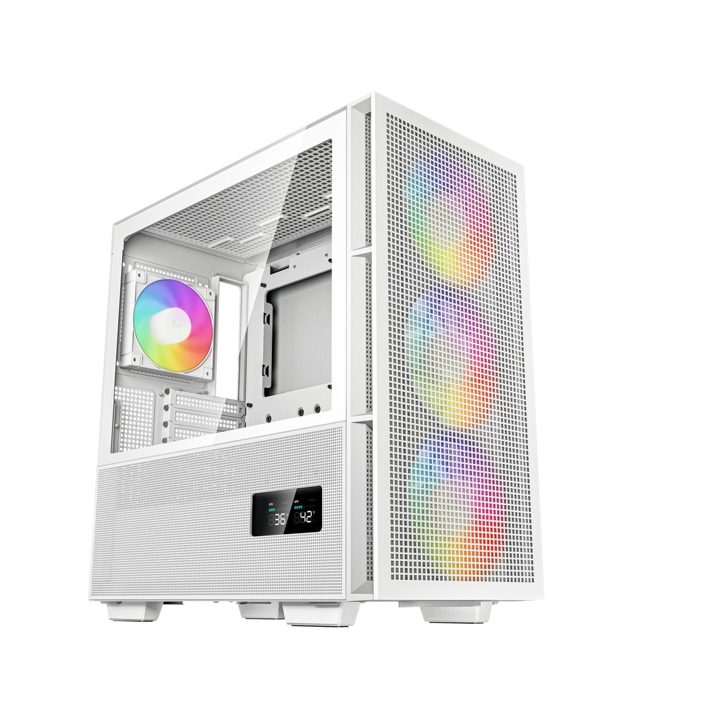 Gabinete Gaming DeepCool CH560 Digital Micro-ATX/Mini-ITX/E-ATX - Digital, USB 3.0, sin Fuente, Incluye 4 Ventiladores, Blanco  R-CH560-WHAPE4D-G-1