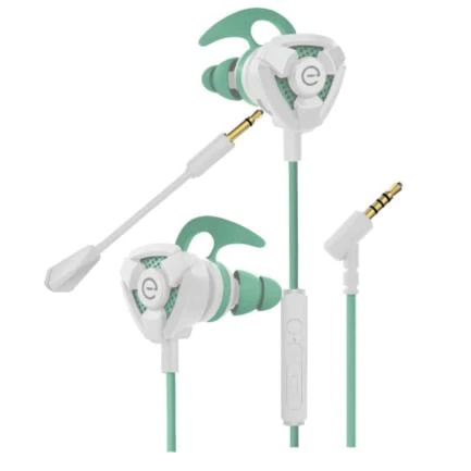 Audífonos  STORM - Blanco/Verde, con microfono desmontable 3.5 mm EASY-LINE
