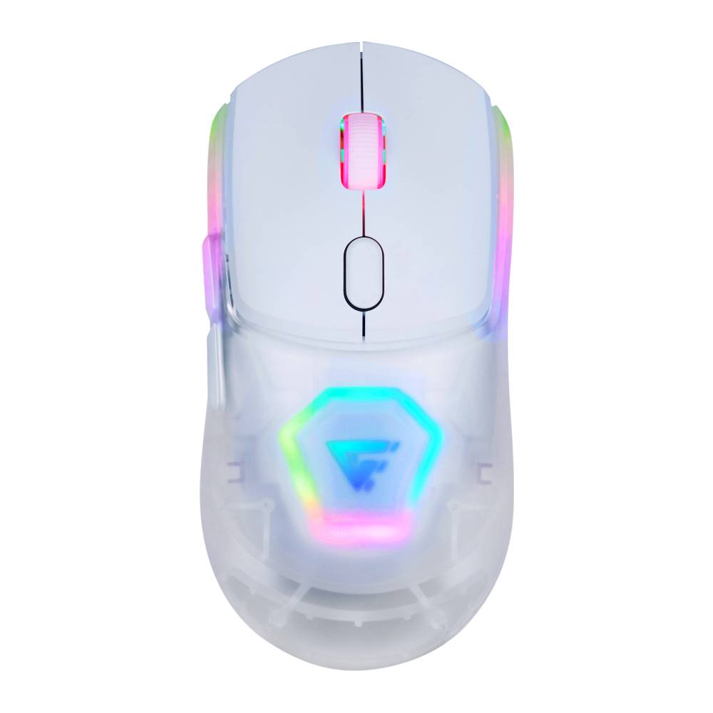 MOUSE GAME FACTOR MOW700-WH - CARCASAS INTERCAMBIABLES, 2.4G+BT, PIXART 3395, 26, 000 DPI, RGB, BLANCO
