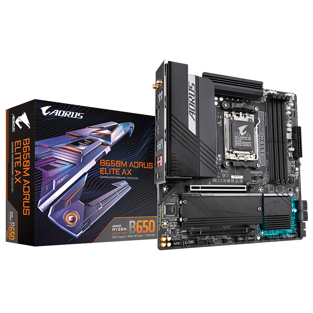 Motherboard GIGABYTE B650M AORUS ELITE AX Procesador AMD Socket AM5 - support for: AMD Ryzen