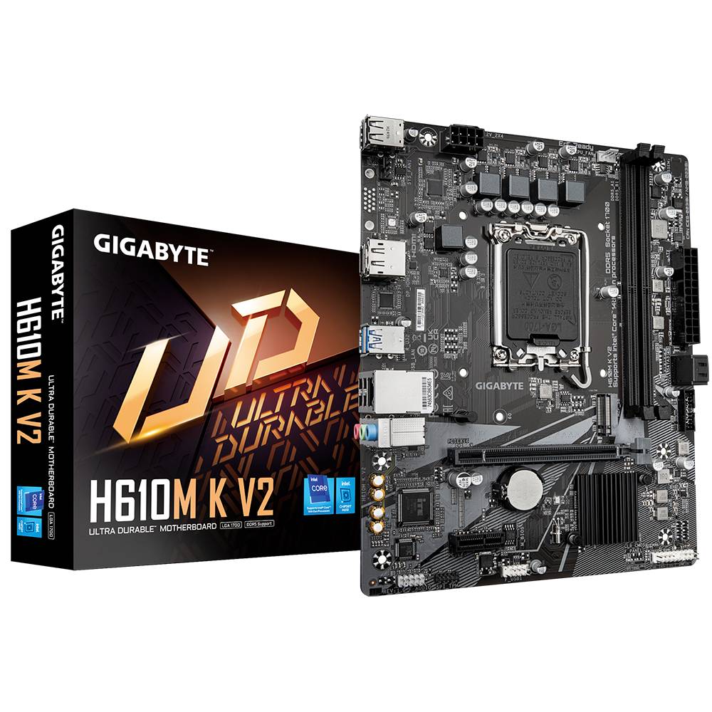 TARJETA MADRE GIGABYTE ATX H610M K V2 DDR5 - S-1700, 64 GB, PARA INTEL