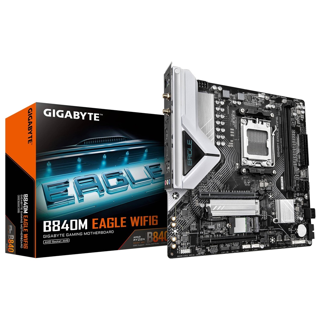 TARJETA MADRE GIGABYTE MICRO ATX - B840M EAGLE WIFI6, DDR5, AM5, 128 GB, PARA AMD